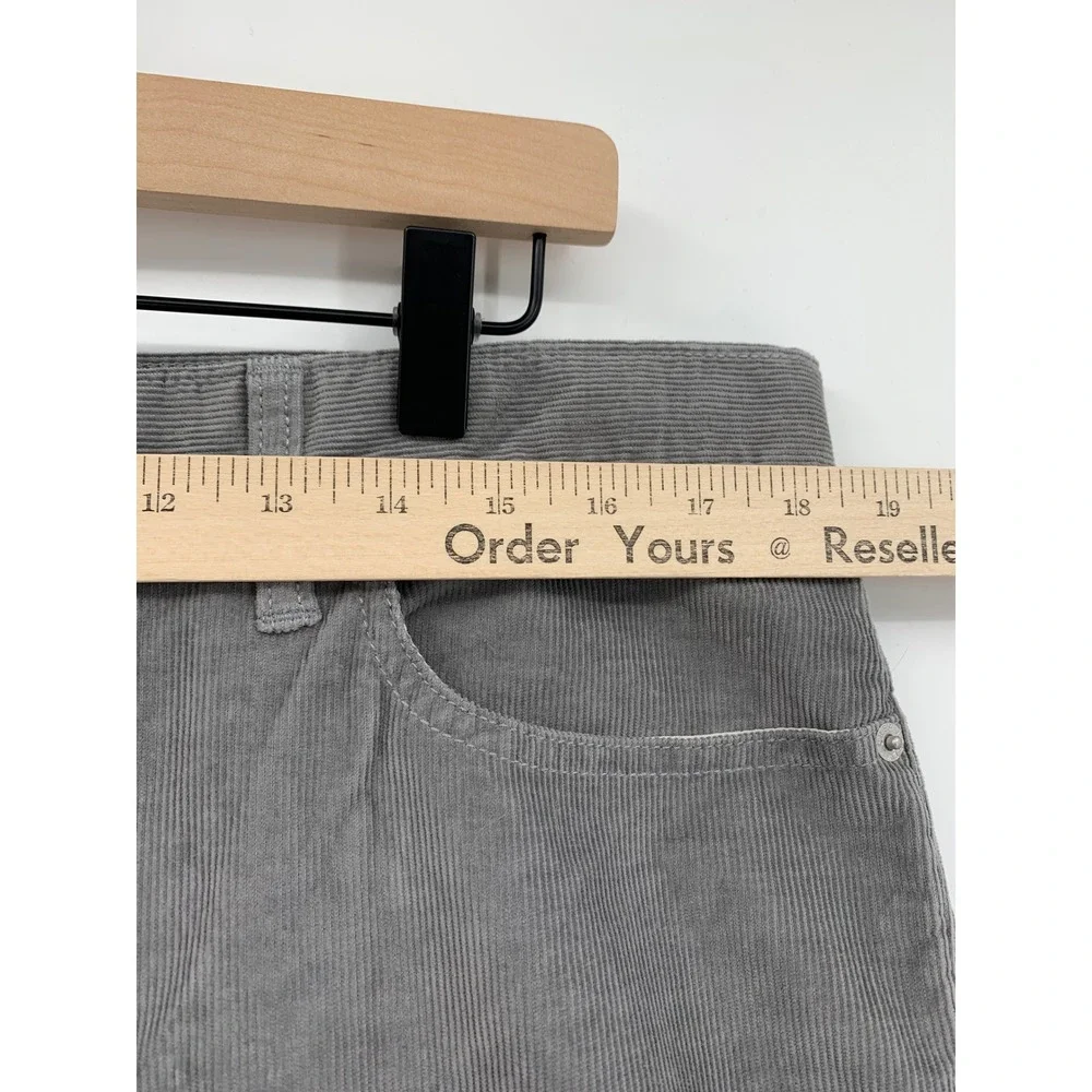 J Crew Corduroy Pants Mens 36x30 Gray Slim Flex Cotton Fall Preppy NEW